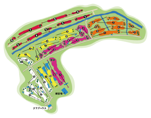 大宮国際カントリークラブのコース全体図